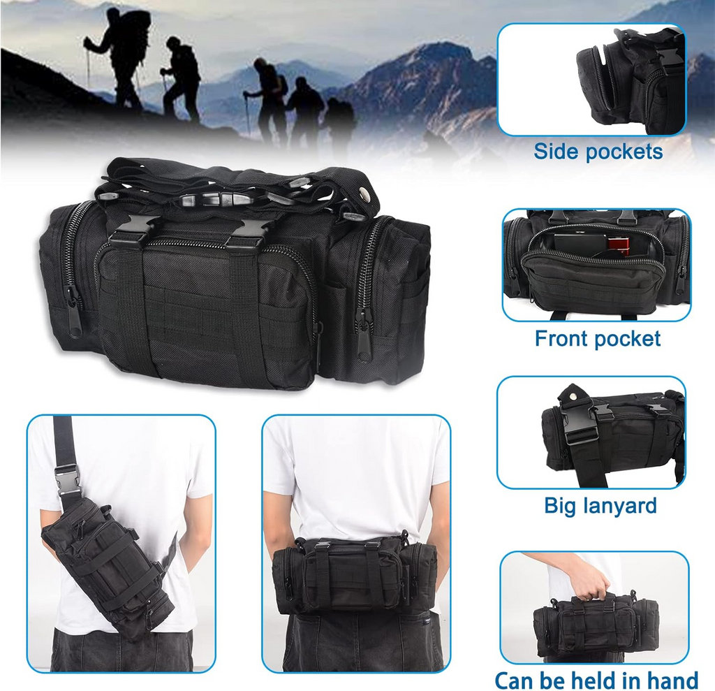 Universal Tactical Vehicle Back Seat Organizer with 3 Detachable Pouches