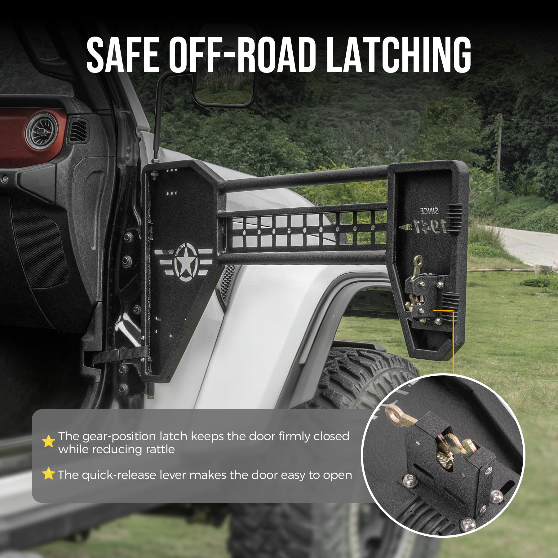 Tube Doors w/ Mirror for 2018-2026 Jeep Wrangler JL JLU Gladiator JT Offroad