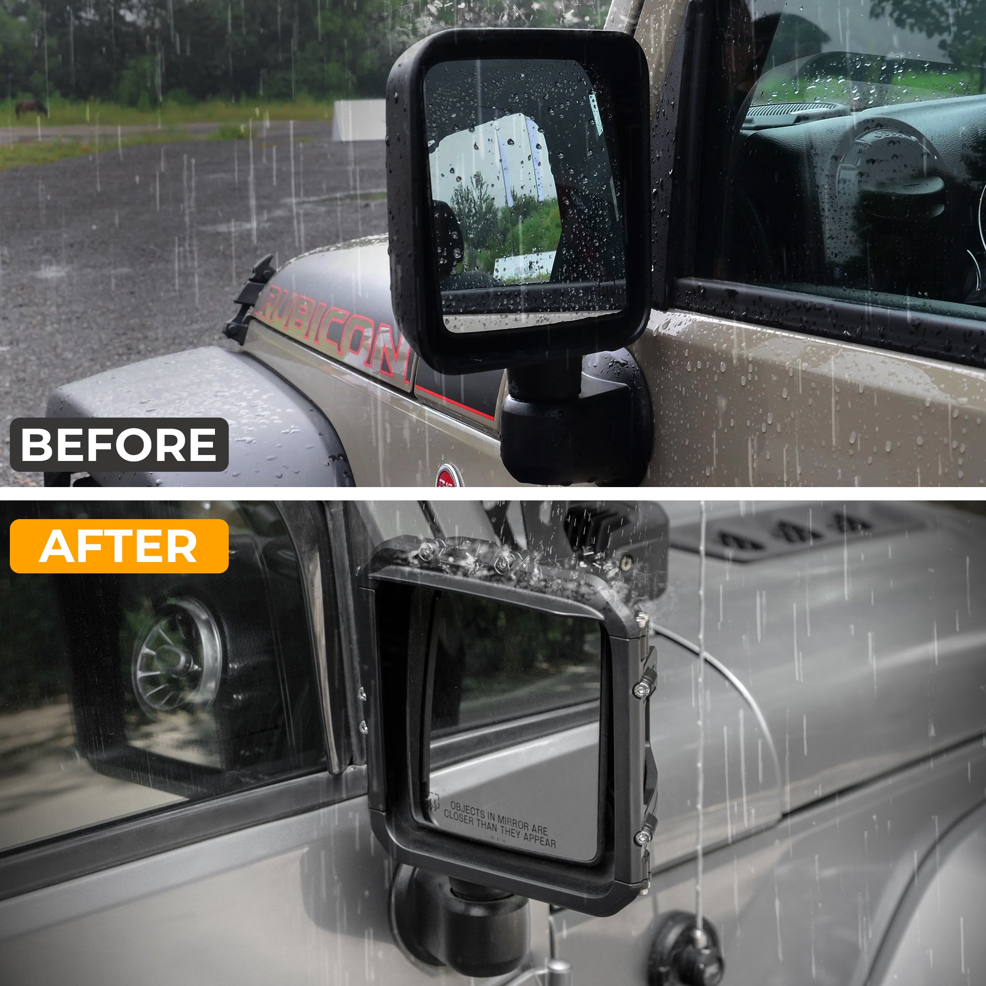 Rearview Mirror Rain Shield Frame For 2007-2018 Jeep Wrangler JK
