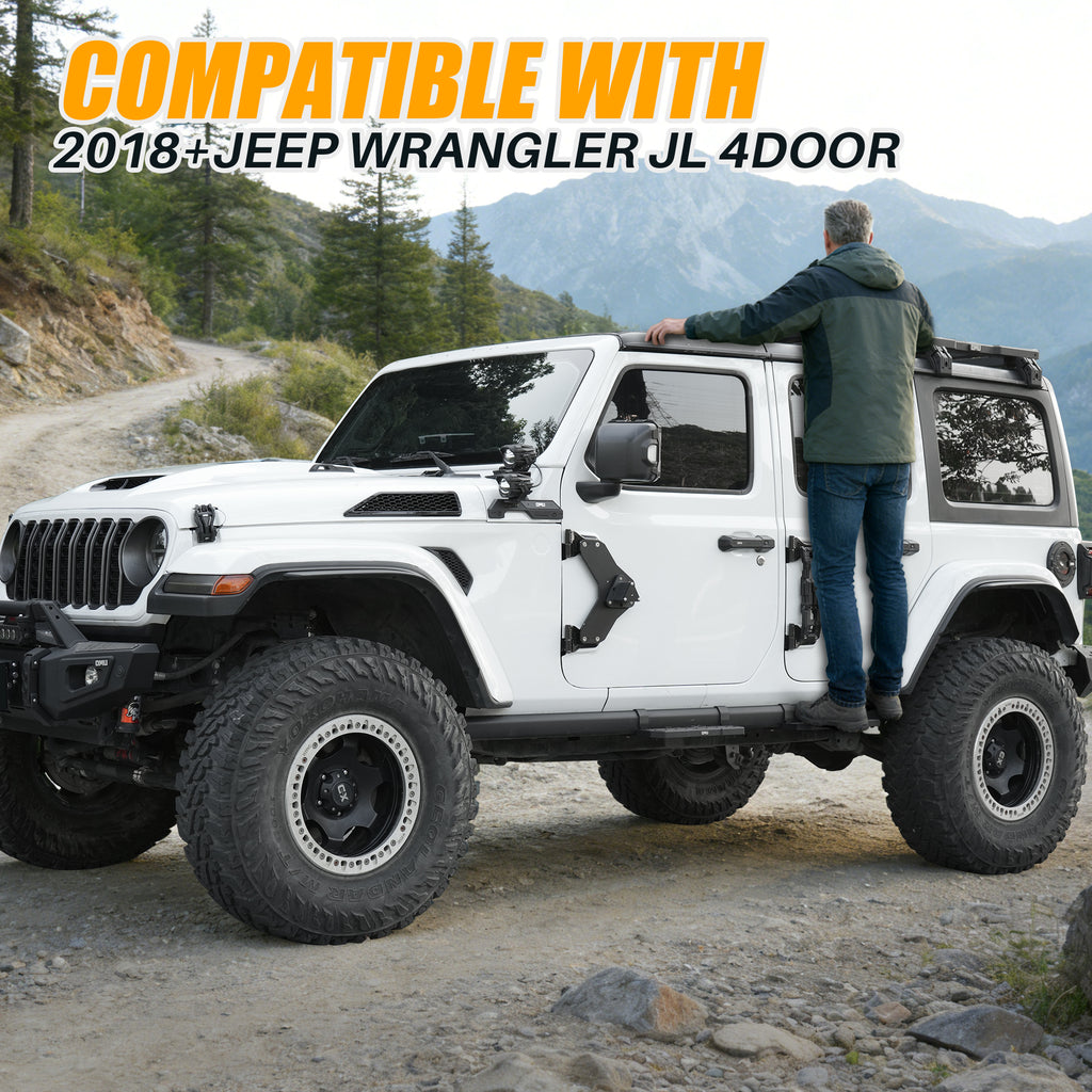 Running Boards Compatible with 2018+ Wrangler JL 4 Doors with OEM Rock Rails