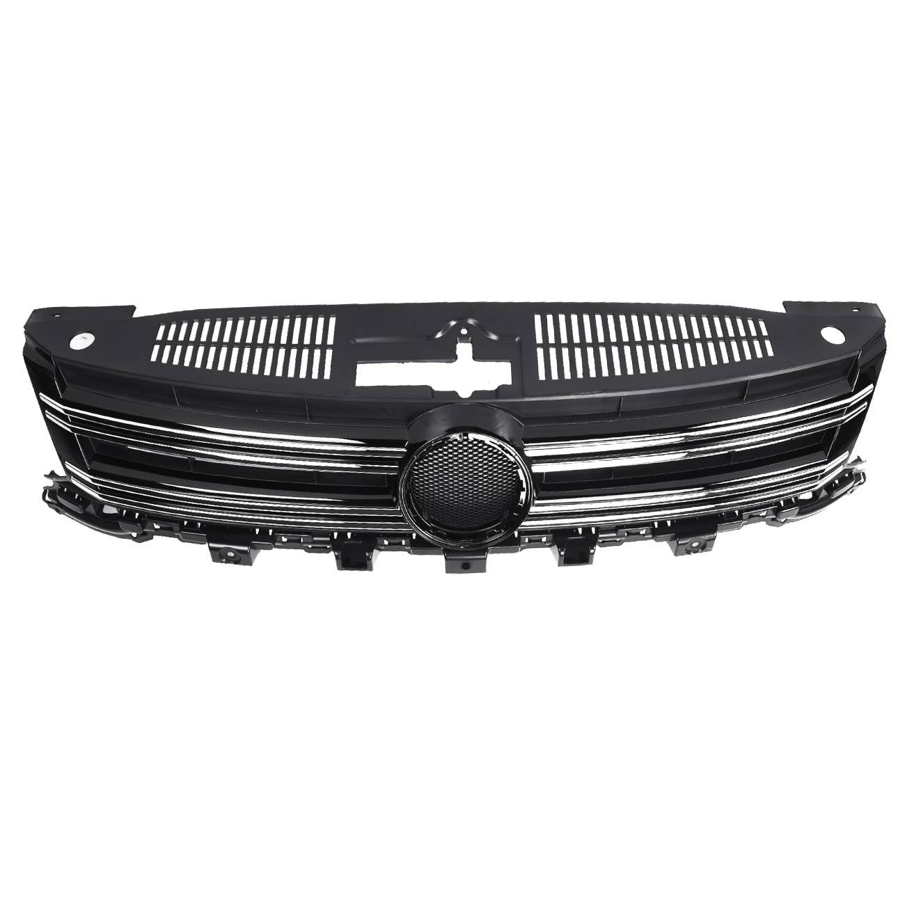 Front Upper Bumper Grille w/Chrome Trim for VW Volkswagen Tiguan 2012-2017