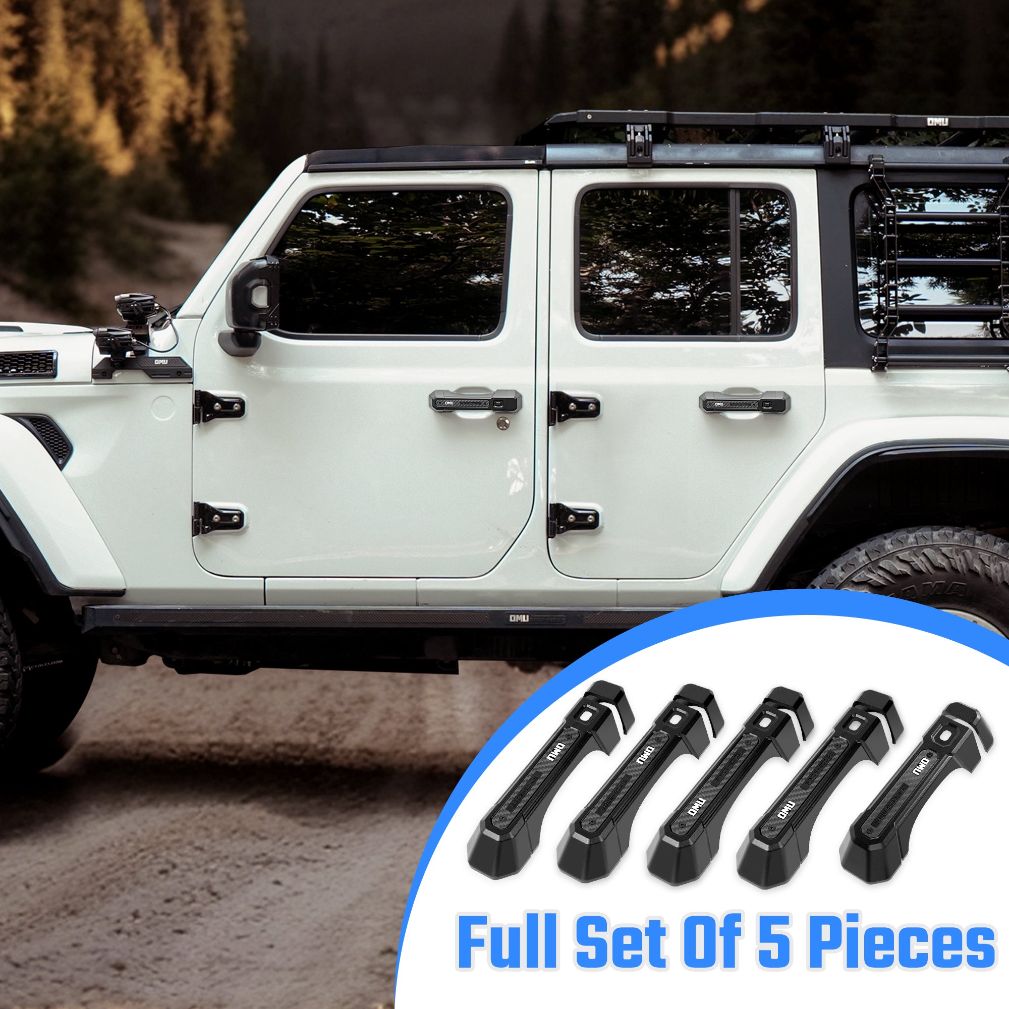 Door Handle Cover For Jeep Wrangler JL 2018+ 4 Doors 5 pcs