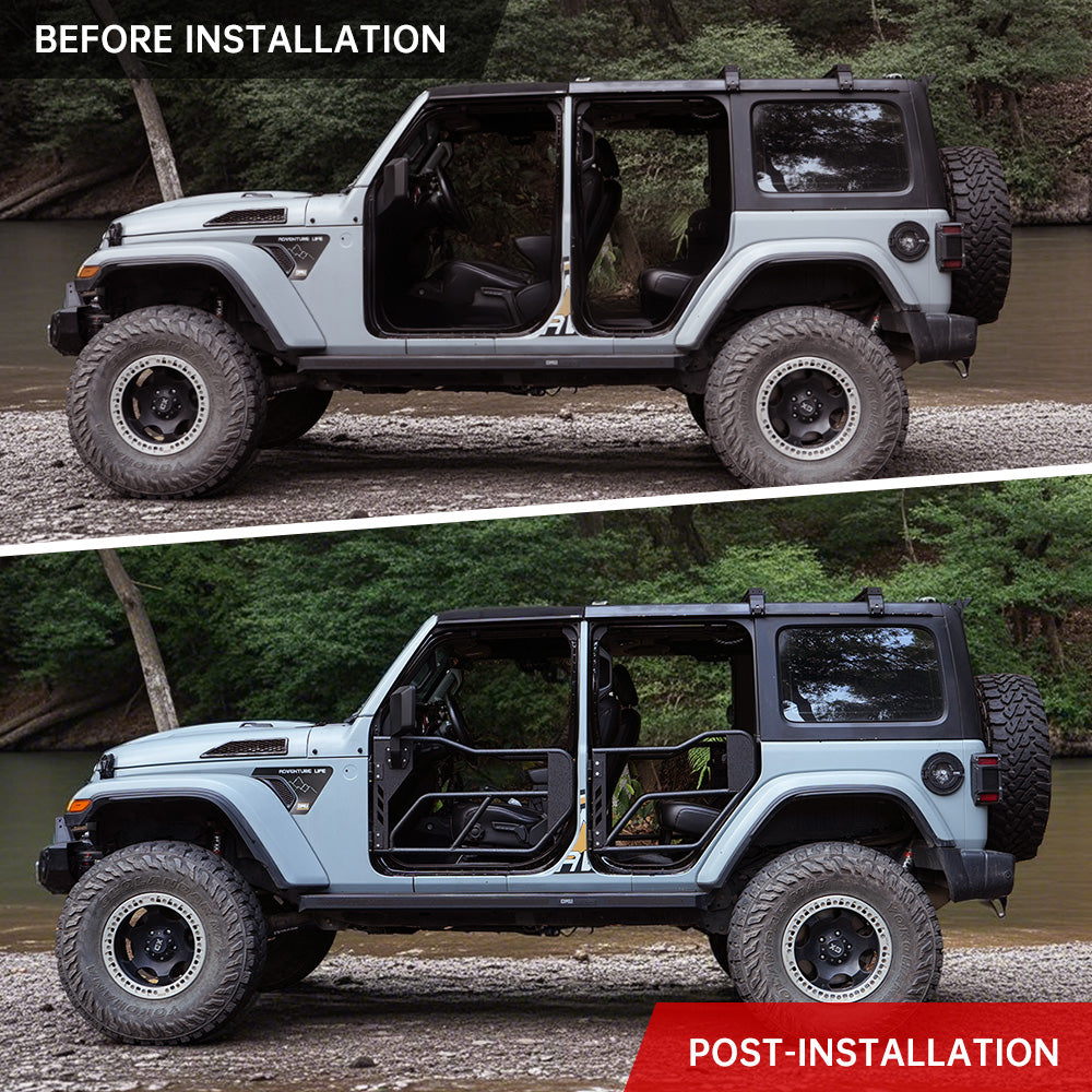 Tube Doors with Side View Mirror for 2018-2024 Jeep Wrangler JL