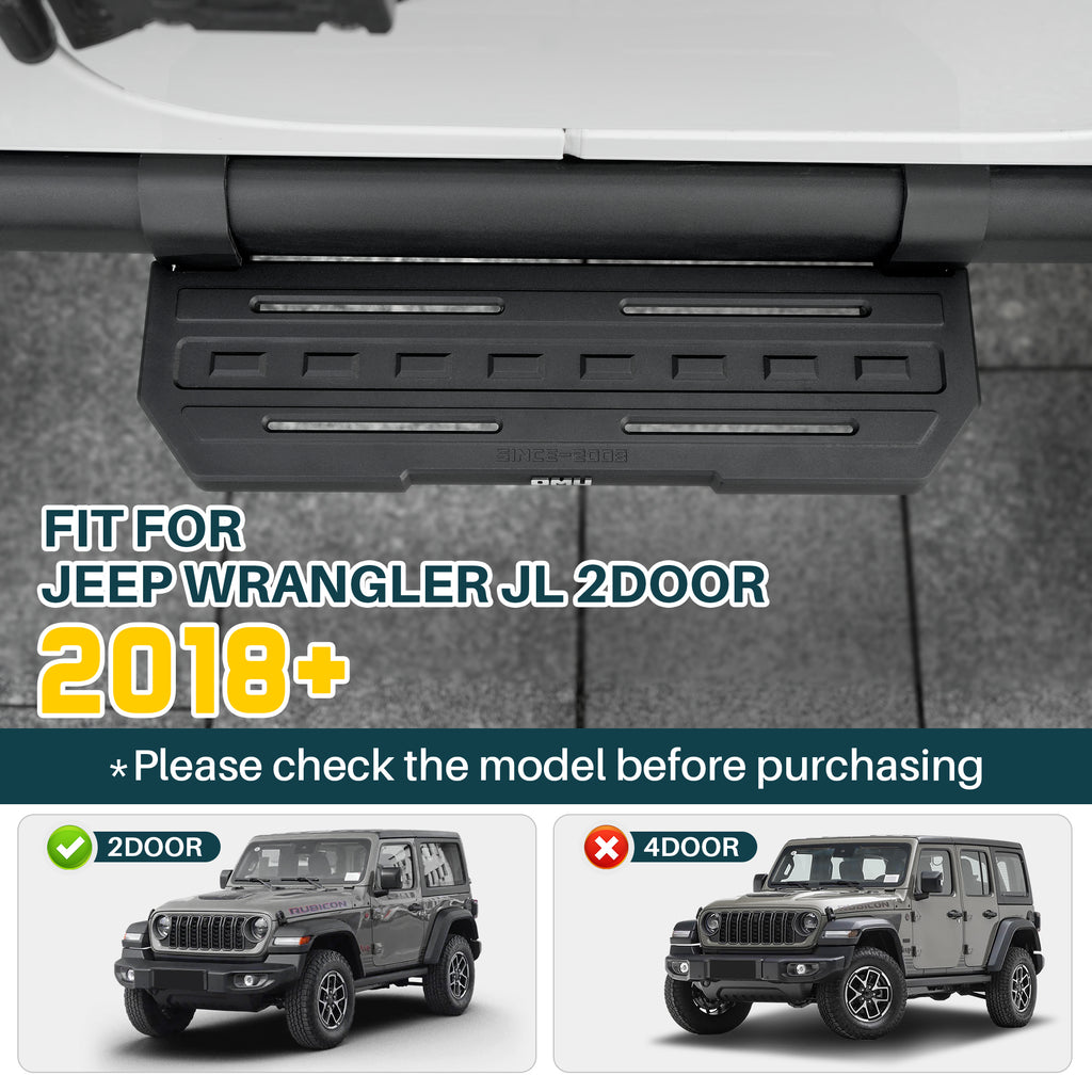 Side Steps For 2018+ Wrangler JL 2 Doors (Rubicon only) with OEM Rock Rails