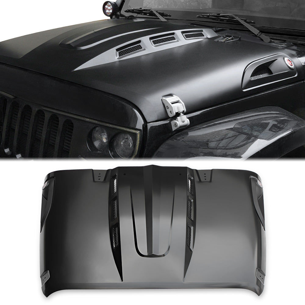 Avenger Style Replacement Hood Compatible with 2007-2018 Jeep Wrangler JK