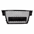 Front Bumper Hood Hex Grille Mesh Black RS4 Style For Audi A4/S4 B8 8t 2009-2012