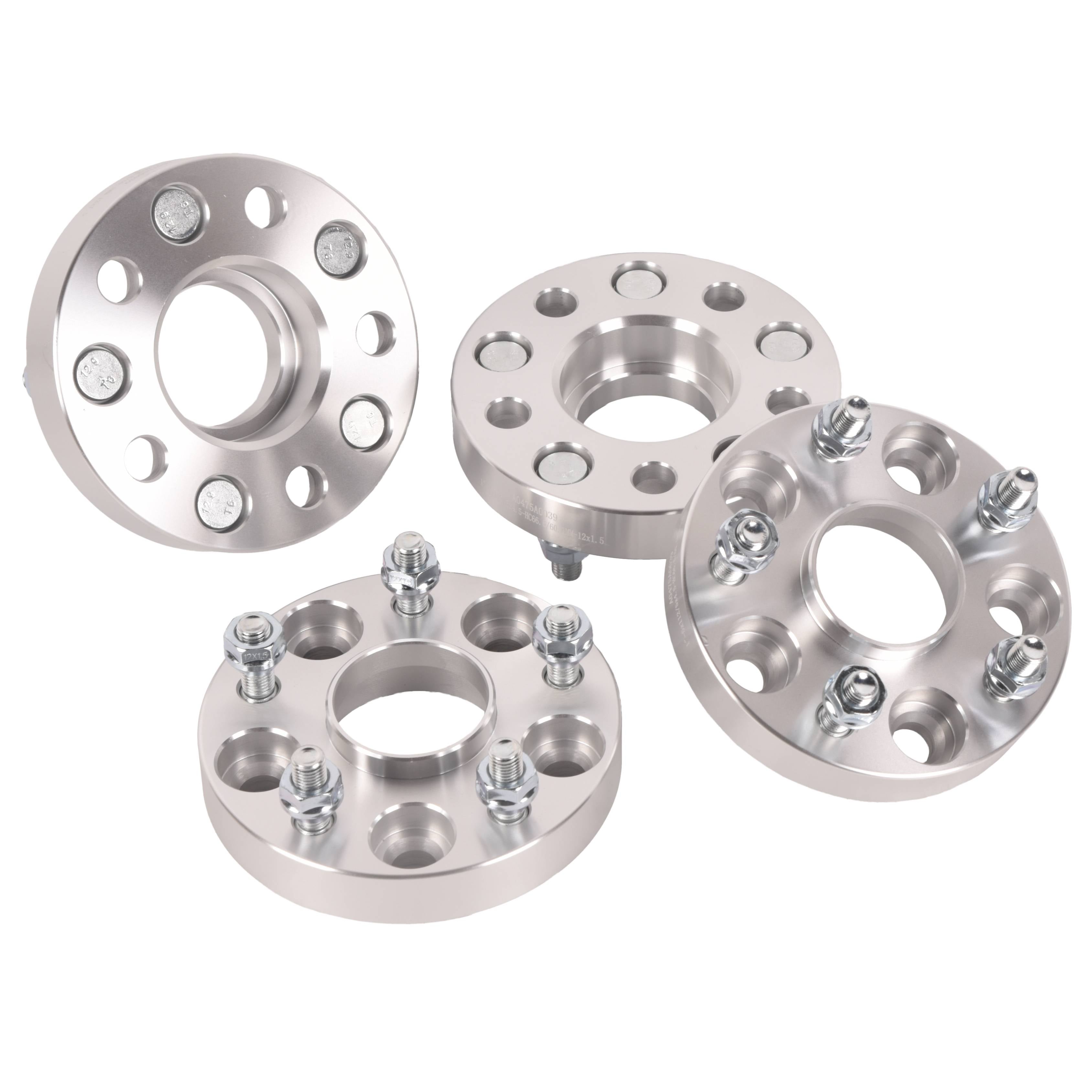 4pc 25mm Wheel Adapters 5x112 to 5x114.3 (Hub to Wheel) with 66.6cb 12x1.5 Lugs