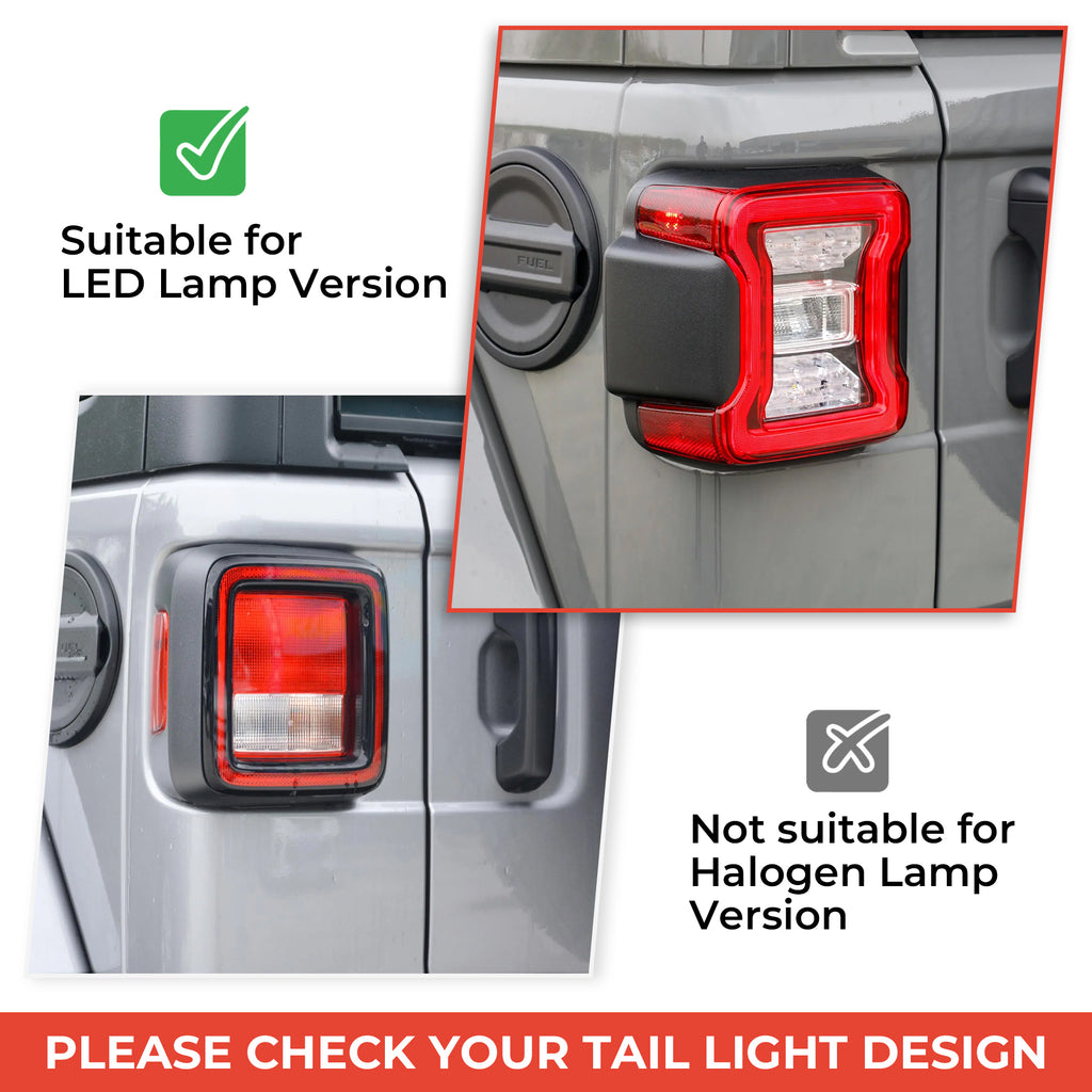 Tail Light Cover Compatible with 2018+ Jeep Wrangler JL