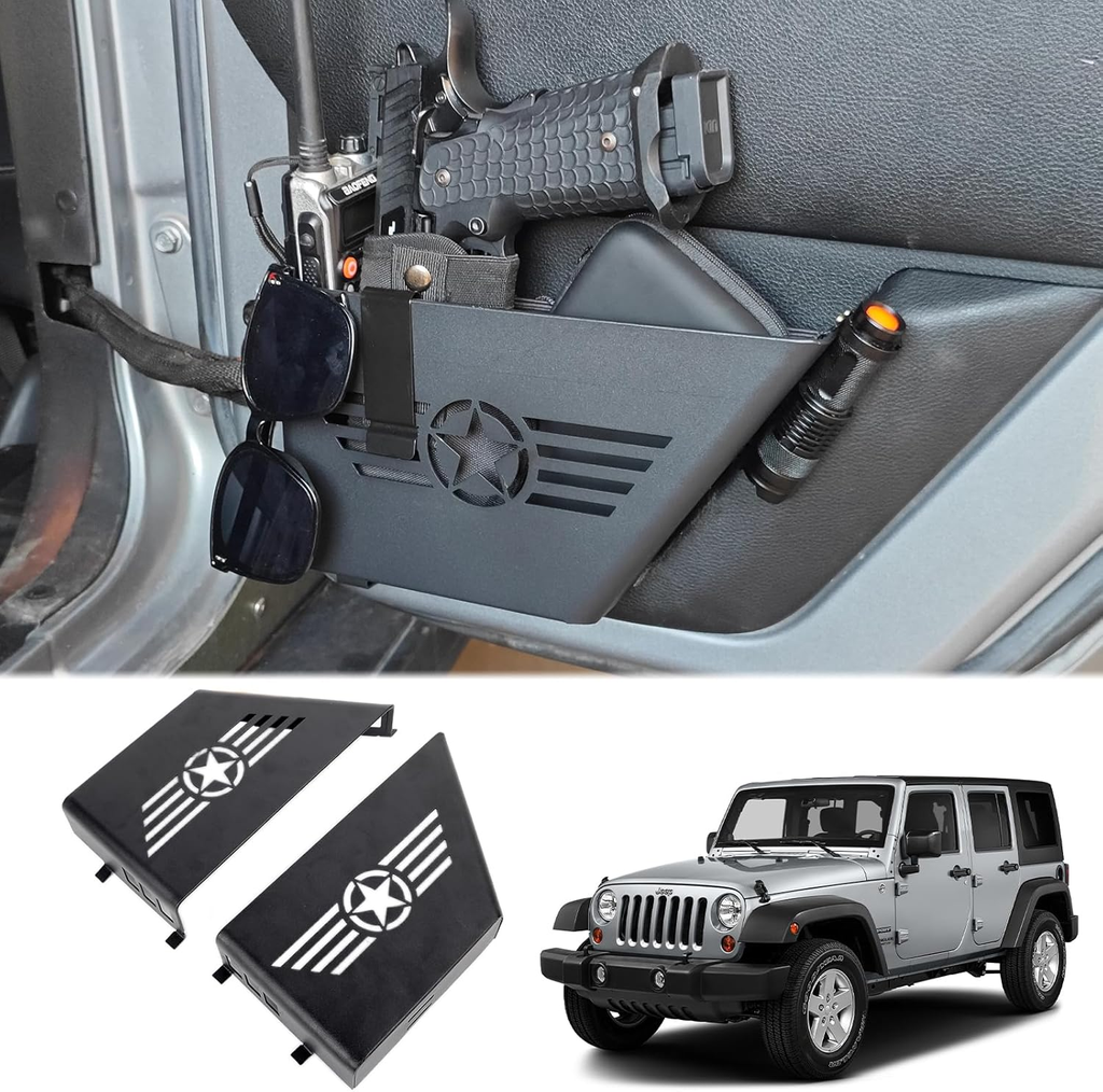 Rear Door Storage Box for 2007-2018 Jeep Wrangler JK JKU 4 Door 2pcs