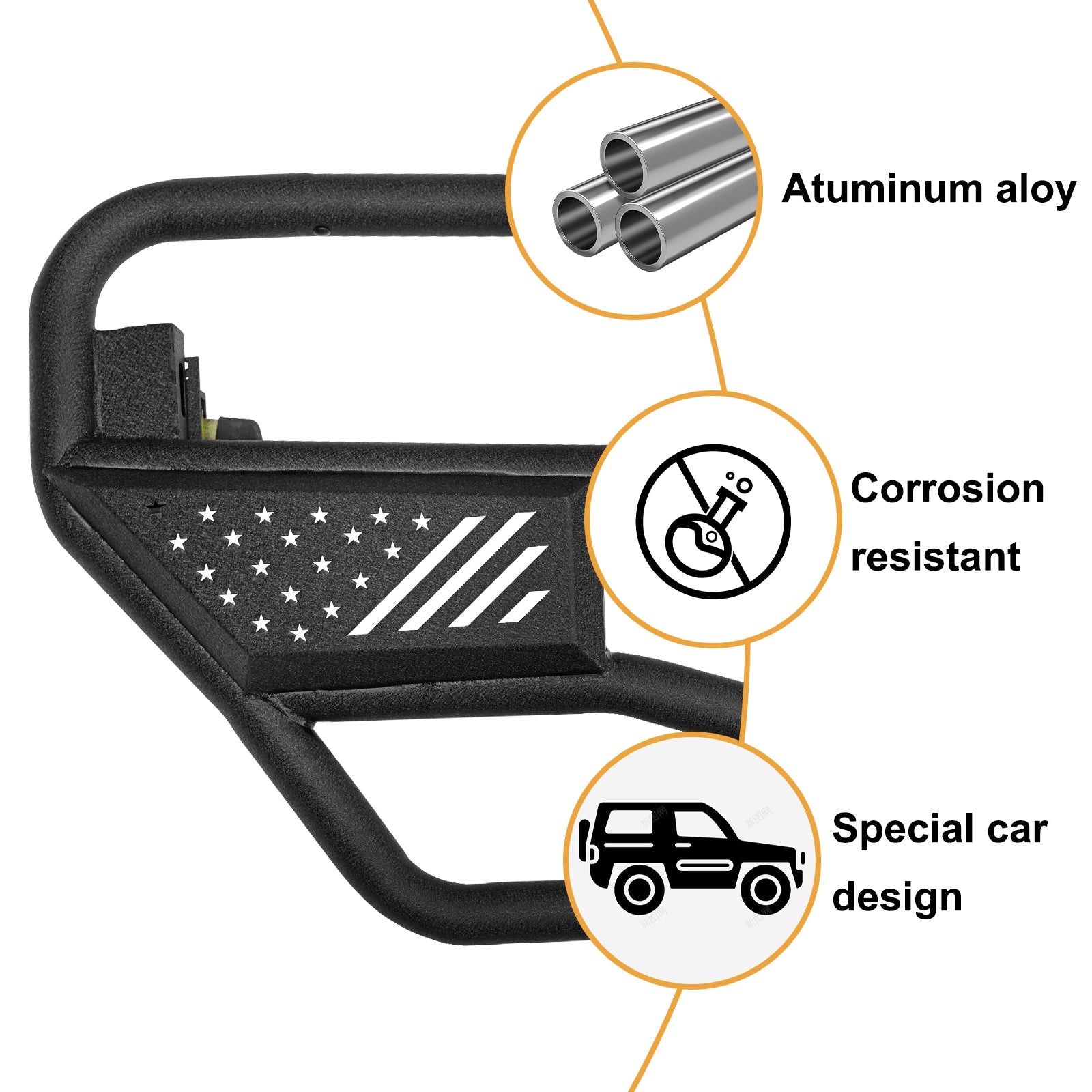 Tubular Doors with Mirror for 2007-2017 Jeep Wrangler JK 4 Door