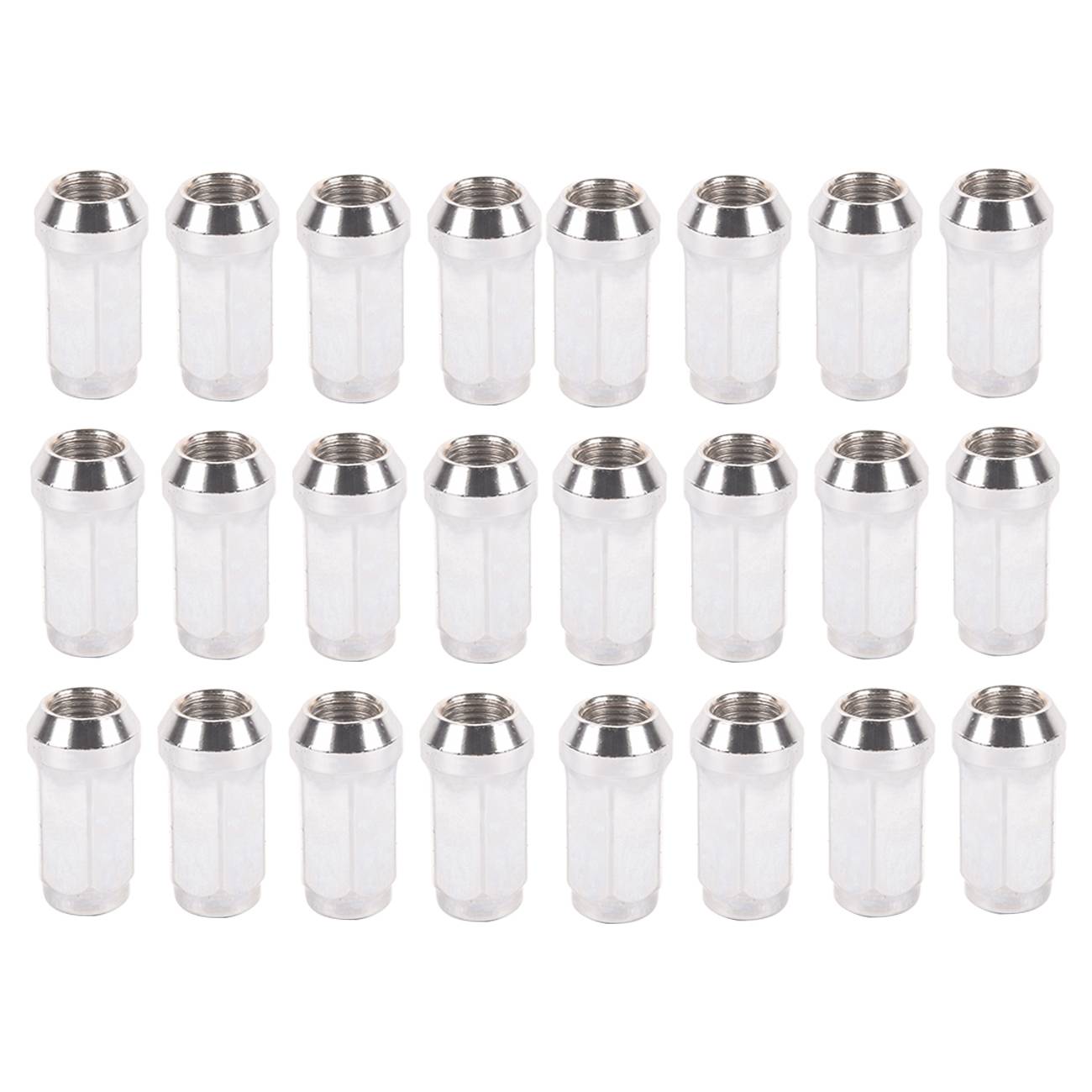24pcs M14x1.5 Wheel Lug Nuts with Cone Seat Chrome Plated for Chevrolet Ford