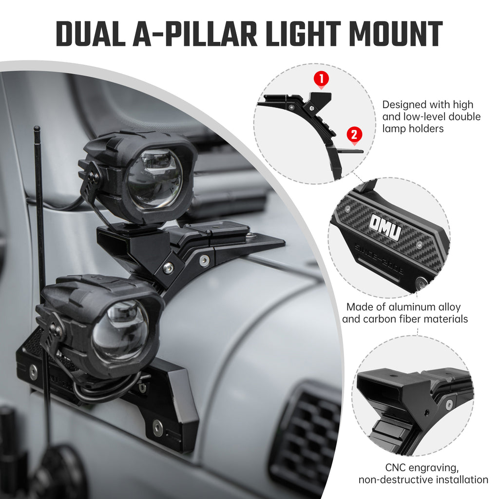 A-Pillar Light For Jeep Wrangler JL/ Gladiator JT [Not For 4xe Mojave & 392]