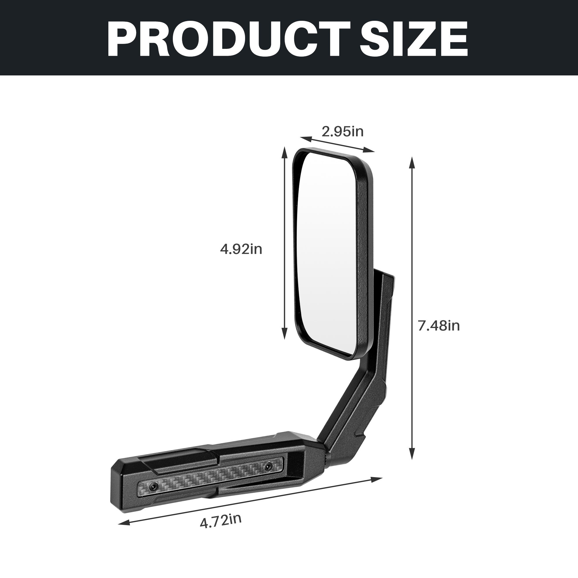 Aluminum Hood Side Auxiliary Fender Mirror Compatible with 2021+ Ford Bronco