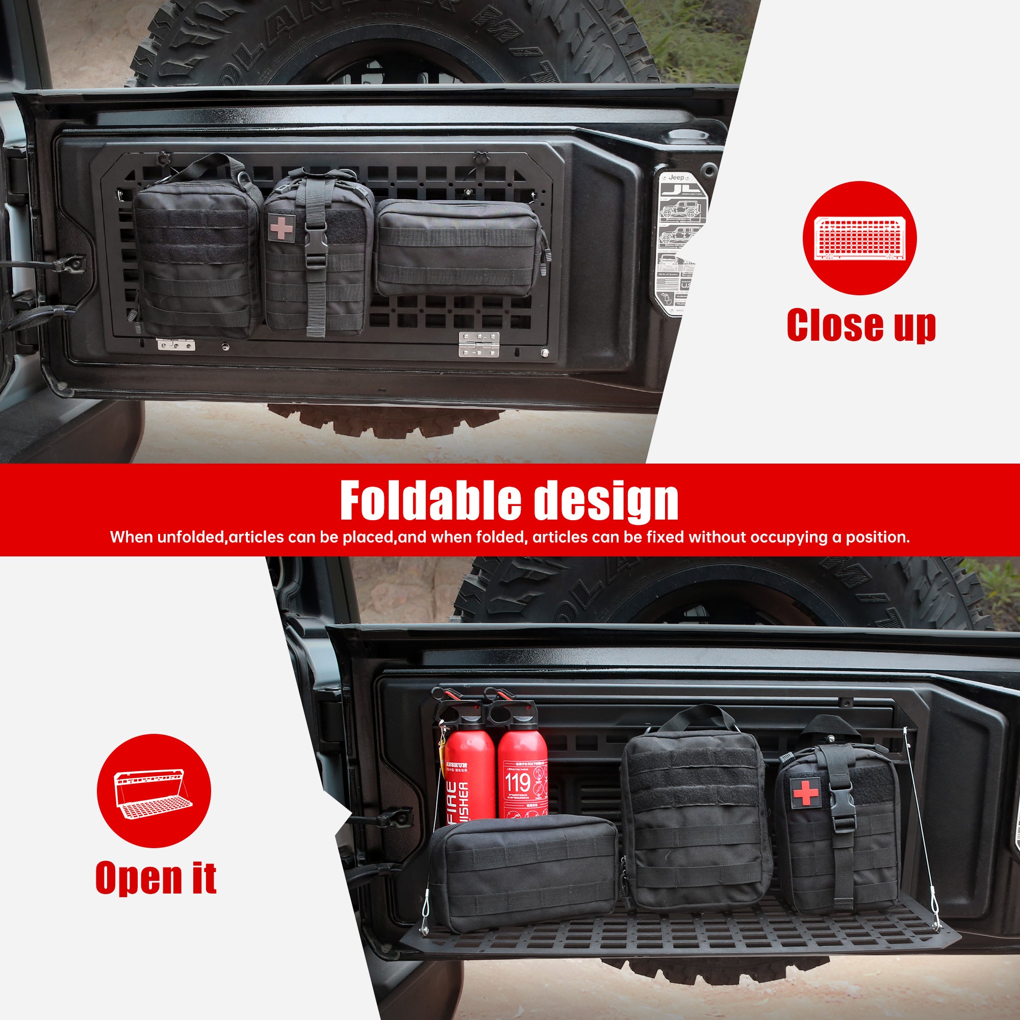 Tailgate Table For Jeep Wrangler 2007-2018 &2018-2025