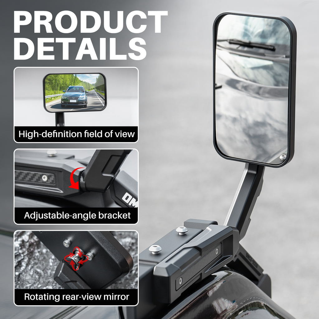 Aluminum Hood Side Auxiliary Fender Mirror Compatible with 2021+ Ford Bronco