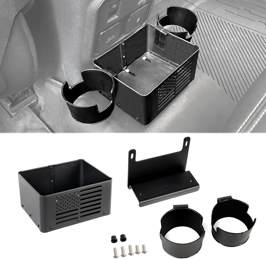 Metal Rear Seat Cup Holder Floor Console Storage Box for Bronco 2021+ 4 Door