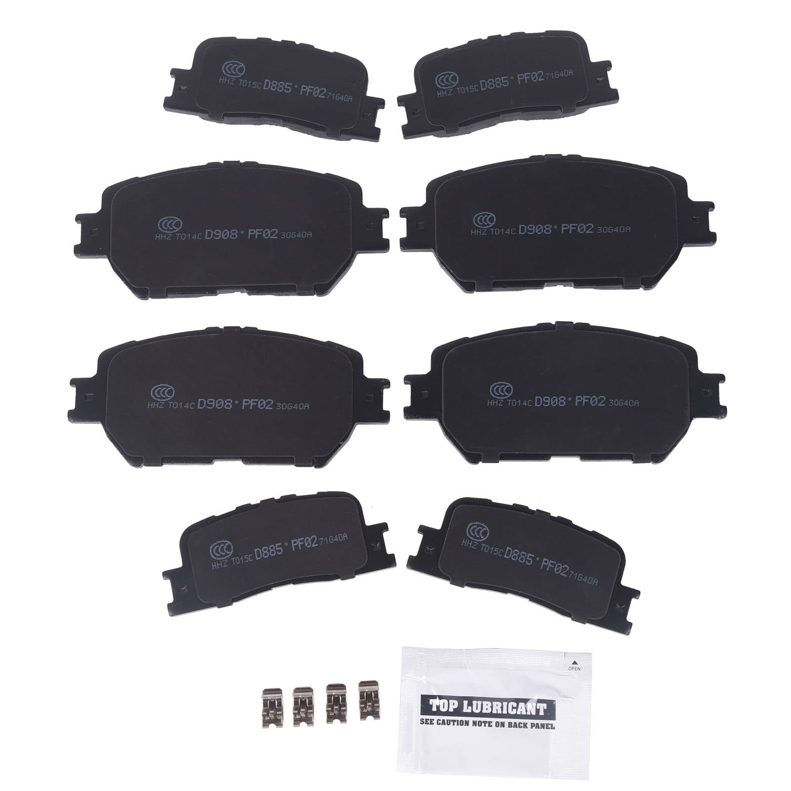 8pcs Front & Rear Ceramic Brake Pads for 2002 - 2006 Toyota Camry 2.4L 3.0L