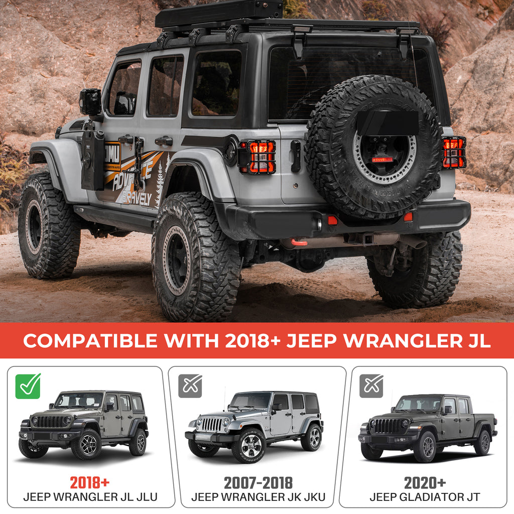 Tail Light Cover Compatible with 2018+ Jeep Wrangler JL