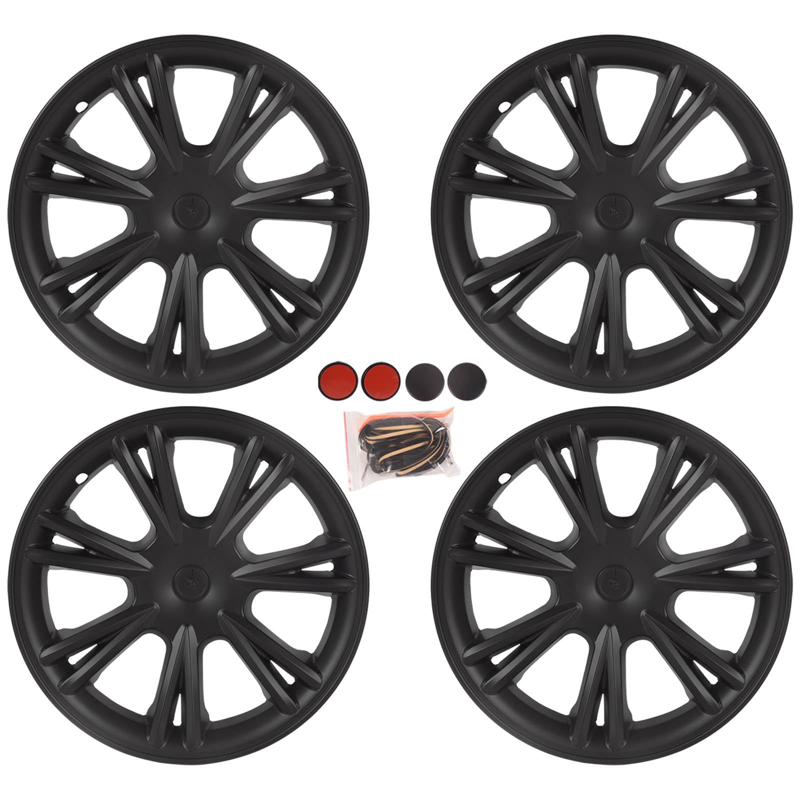 4PCS 19 inch Hub Cap Wheel Rim Cover Matte Black For Tesla Model Y 2020-2023