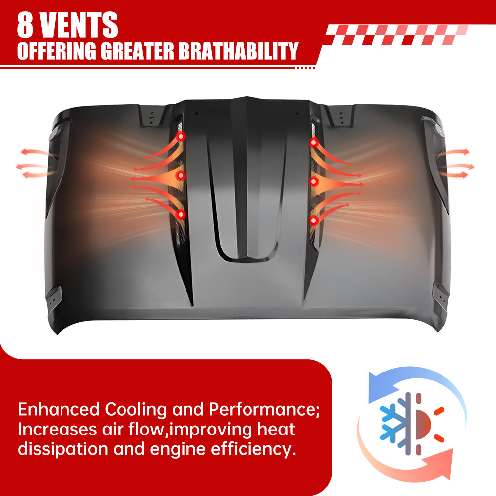Avenger Style Replacement Hood Compatible with 2007-2018 Jeep Wrangler JK