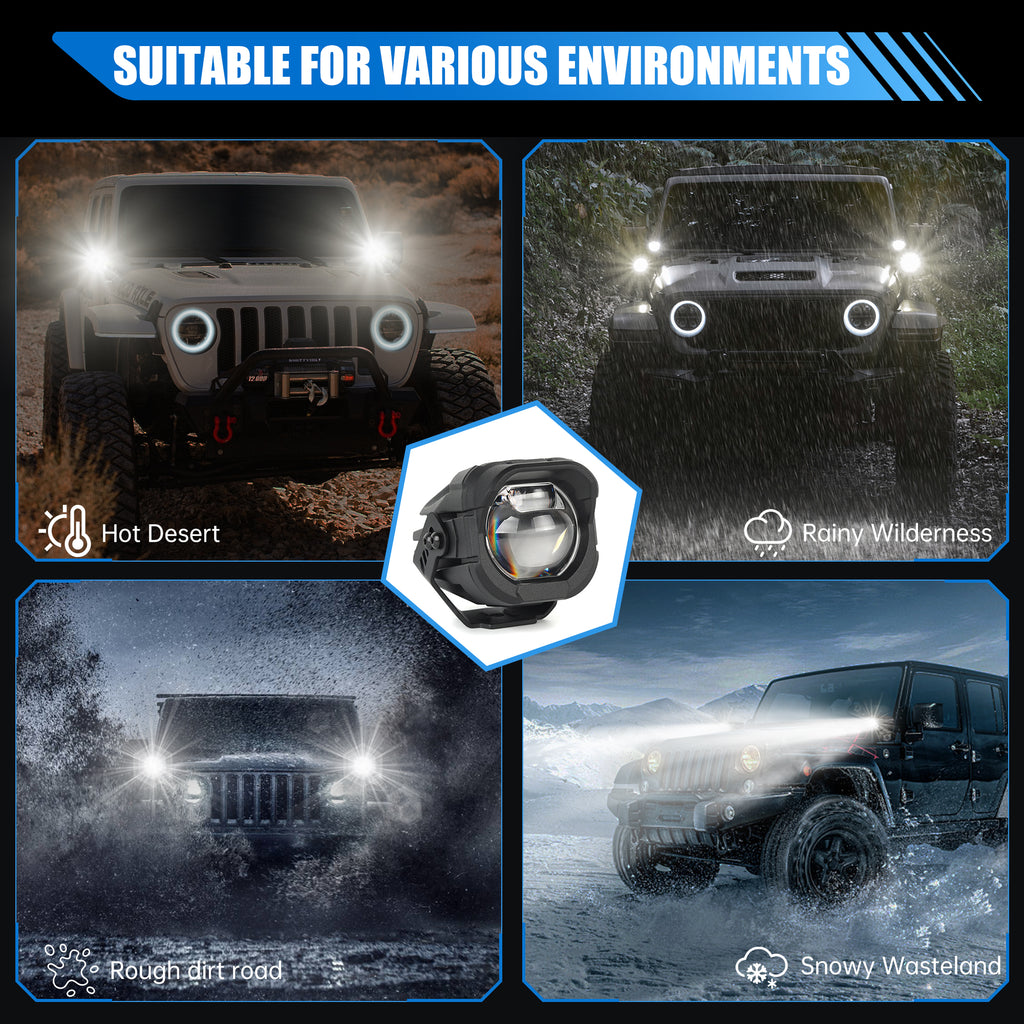 A-Pillar Spotlight Compatible with Trucks Jeep Ford etc ATV Motorcycle