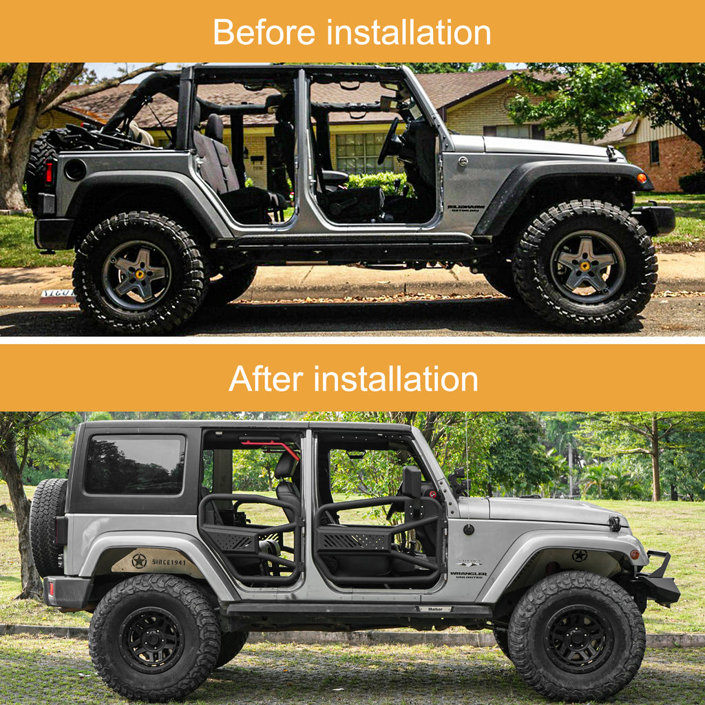 Tubular Doors with Mirror for 2007-2017 Jeep Wrangler JK 4 Door
