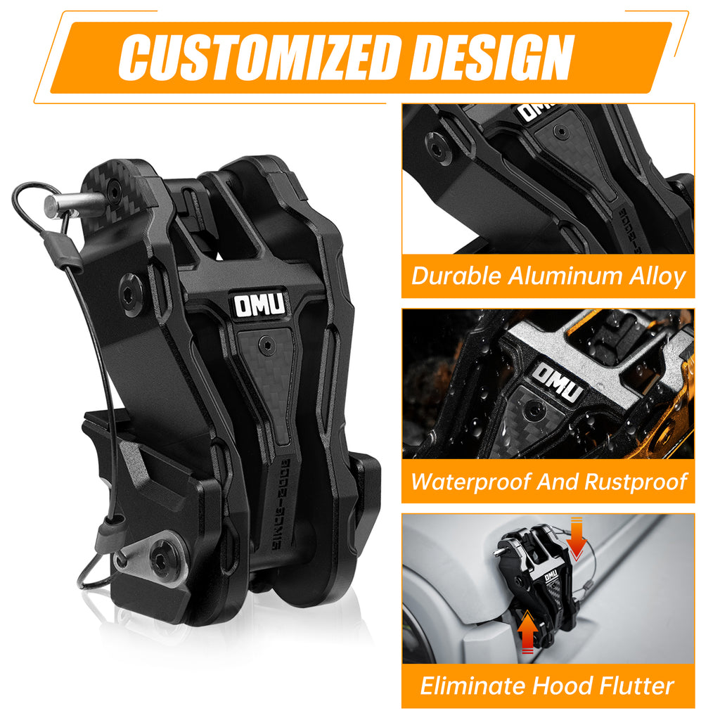 Hood Latch Lock Catch Compatible with 2007-2017 Jeep Wrangler JK/JKU
