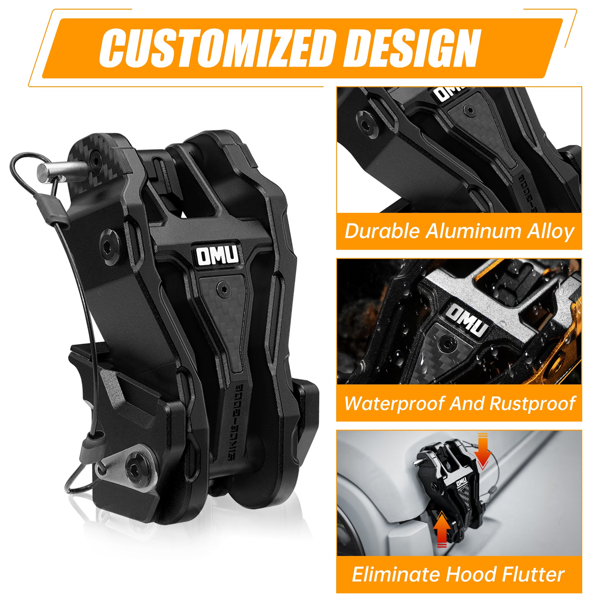 Hood Latch Lock Catch Compatible with 2007-2017 Jeep Wrangler JK/JKU
