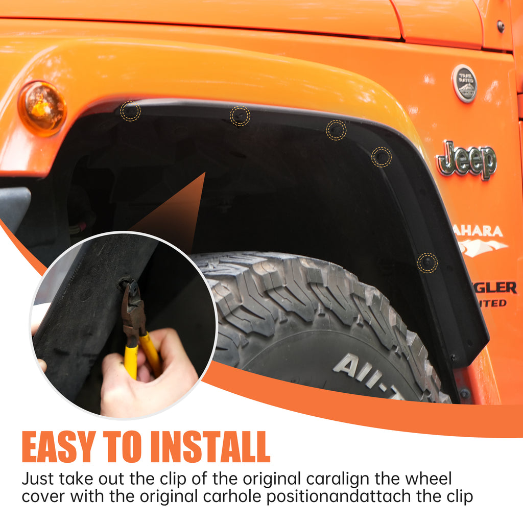 Fender Flares Compatible with 2007-2018 Jeep Wrangler