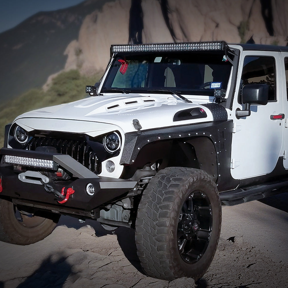 Avenger Style Replacement Hood Compatible with 2007-2018 Jeep Wrangler JK