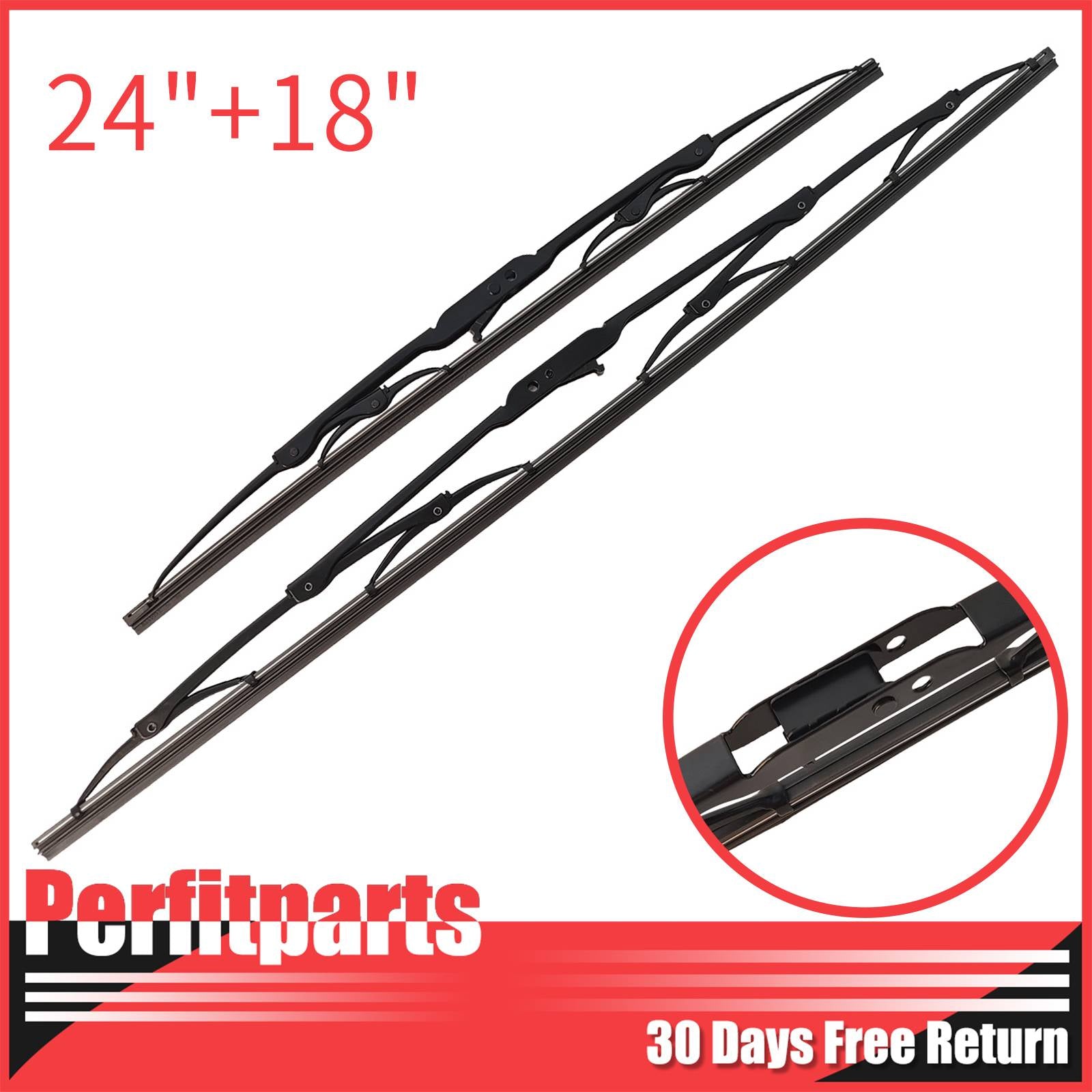 Front Left & Right Direct Connect Size 24in + 18in Front Wiper Blades
