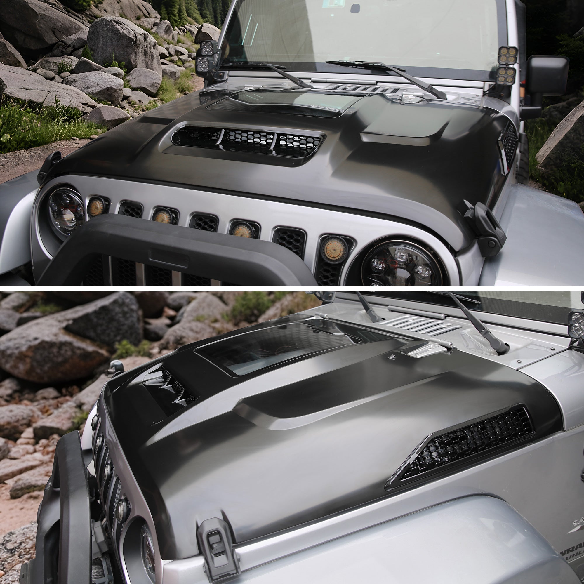Replacement Hood Vented Heat Dispersion for 2007-2018 Jeep Wrangler