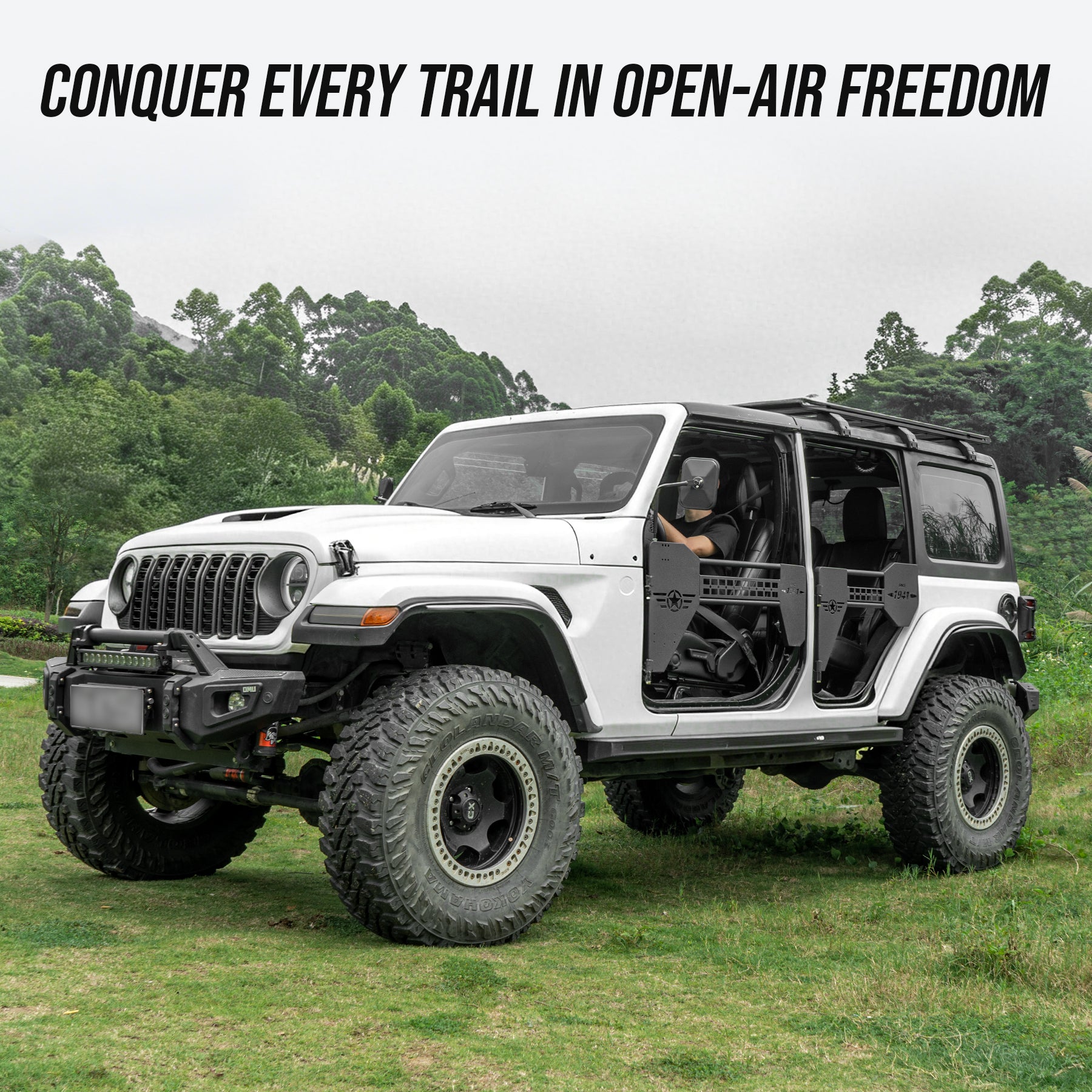 Tube Doors w/ Mirror for 2018-2026 Jeep Wrangler JL JLU Gladiator JT Offroad