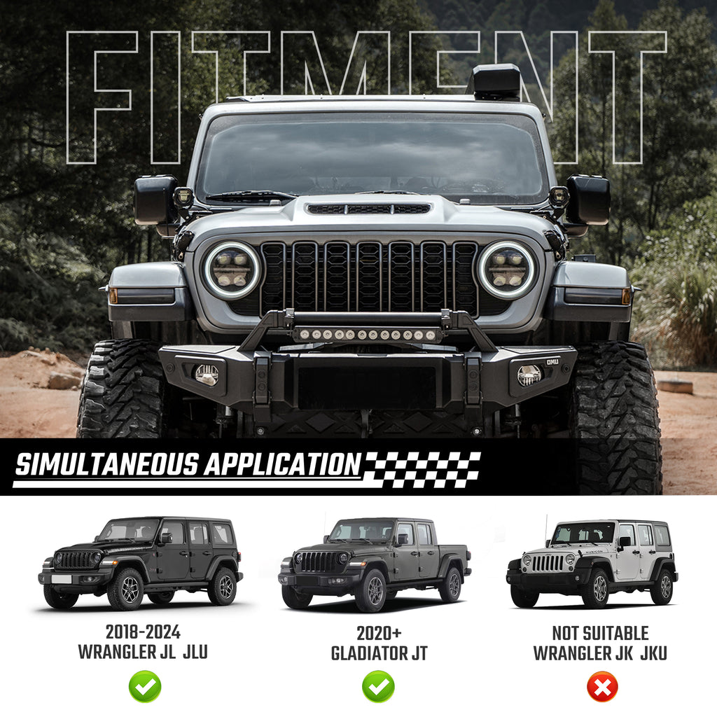 Front Bumper For Jeep Wrangler JL& Gladiator JT