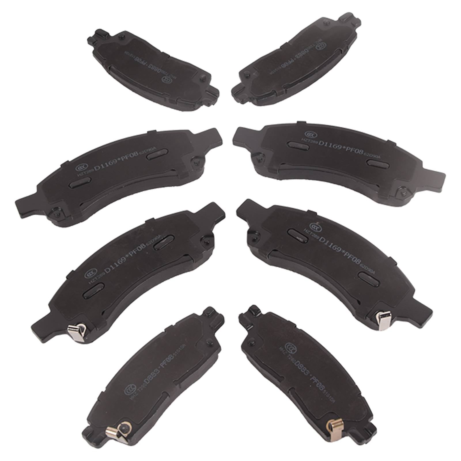 Front and Rear Ceramic Brake Pad Kit For Chevy Traverse GMC Acadia Envoy Outlook