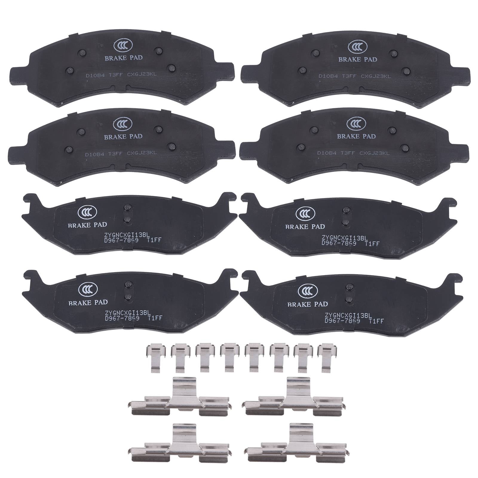Front & Rear Left & Right Ceramic Brake Pads For Dodge RAM 1500 Chrysler Aspen