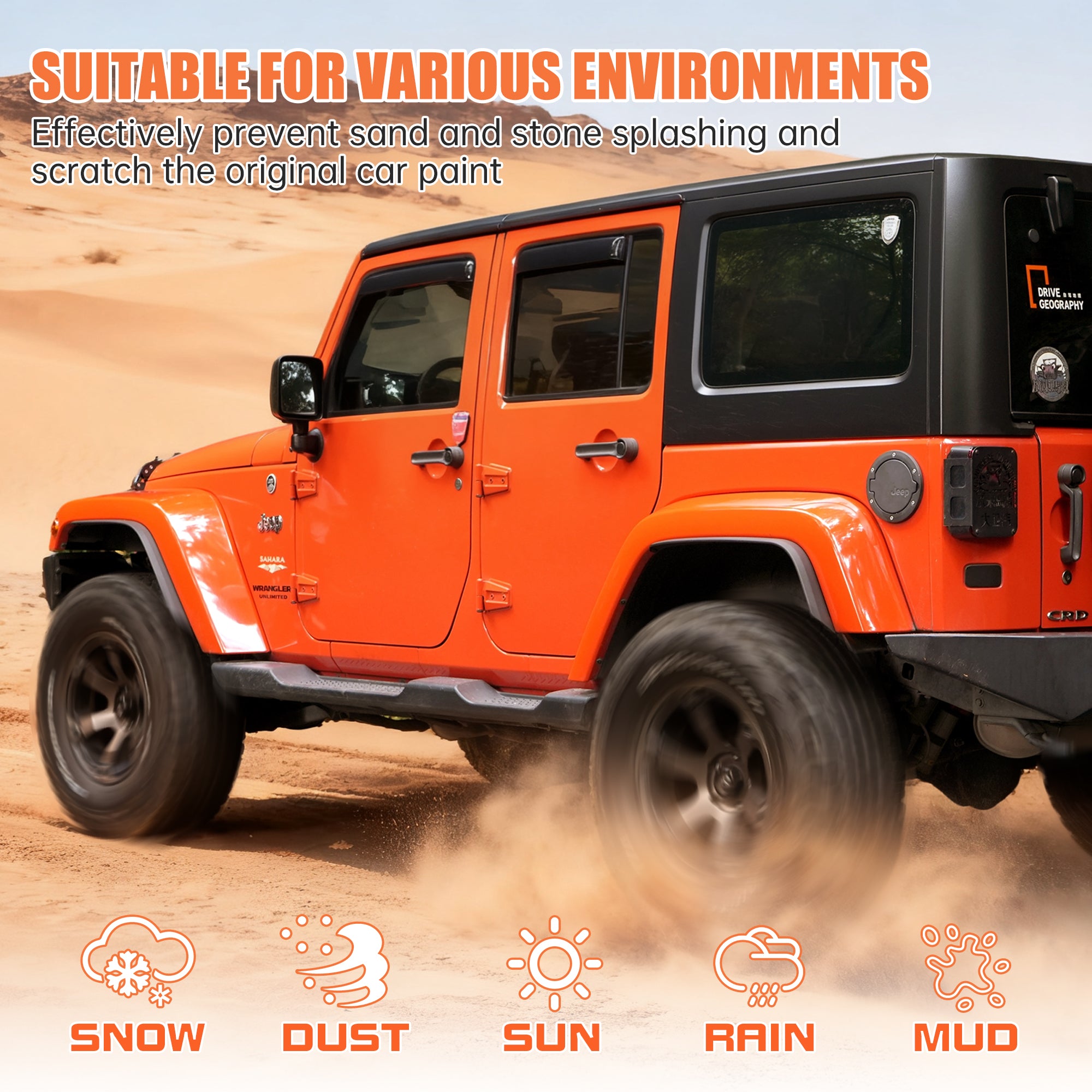 Fender Flares Compatible with 2007-2018 Jeep Wrangler