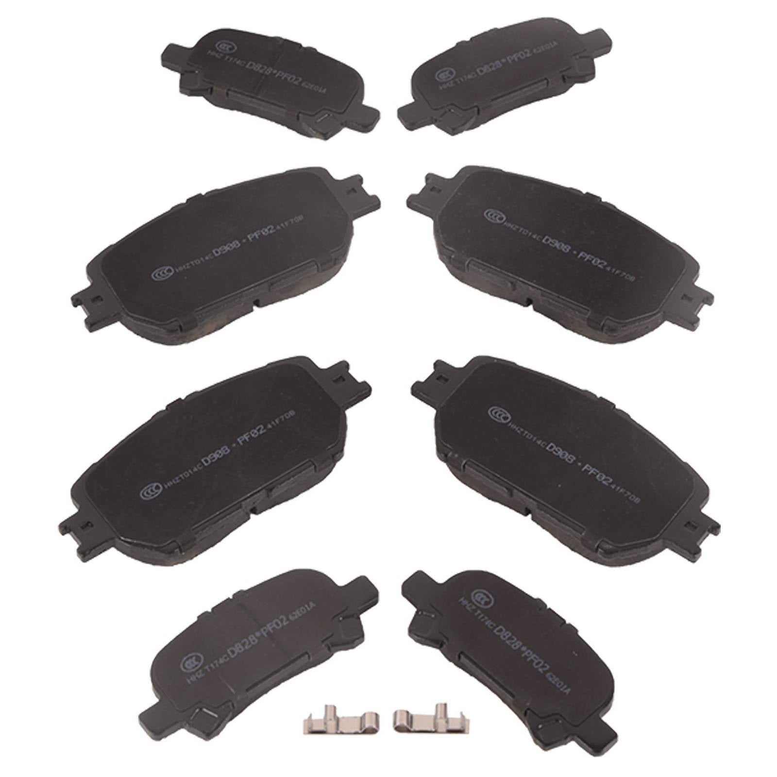 8PCS Front and Rear Ceramic Brake Pads for 2002 -2006 Toyota Camry D908+D828
