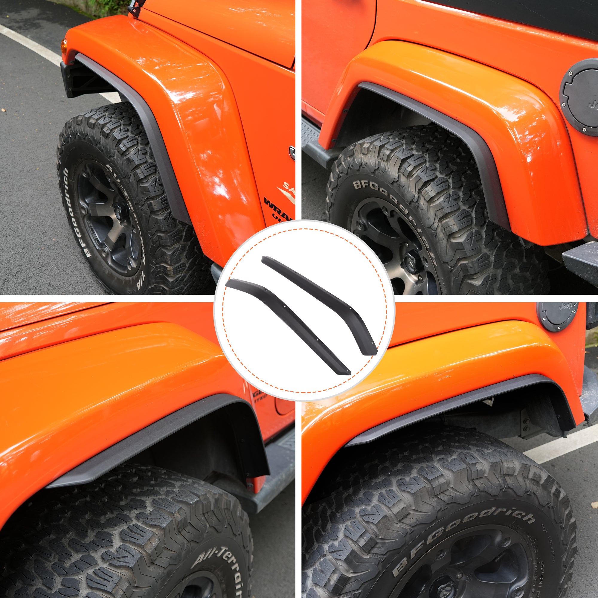Fender Flares Compatible with 2007-2018 Jeep Wrangler