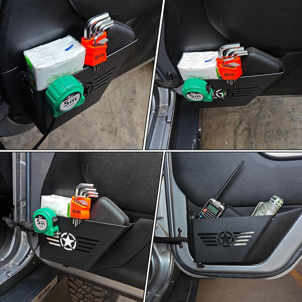 Rear Door Storage Box for 2007-2018 Jeep Wrangler JK JKU 4 Door 2pcs