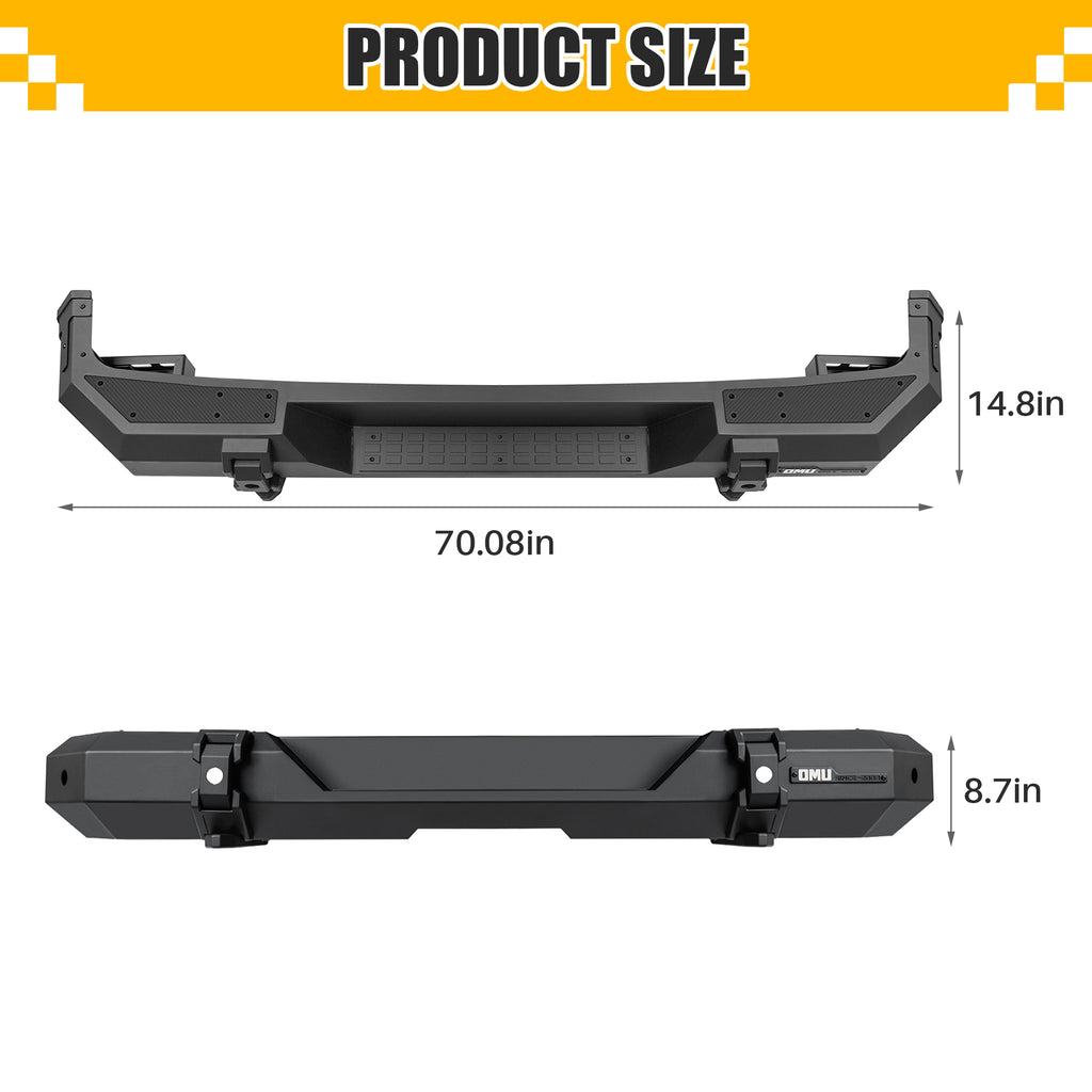 Steel And Aluminum Rear Bumper For Jeep Wrangler JL 2018+