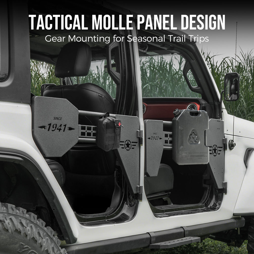 Tube Doors w/ Mirror for 2018-2026 Jeep Wrangler JL JLU Gladiator JT Offroad