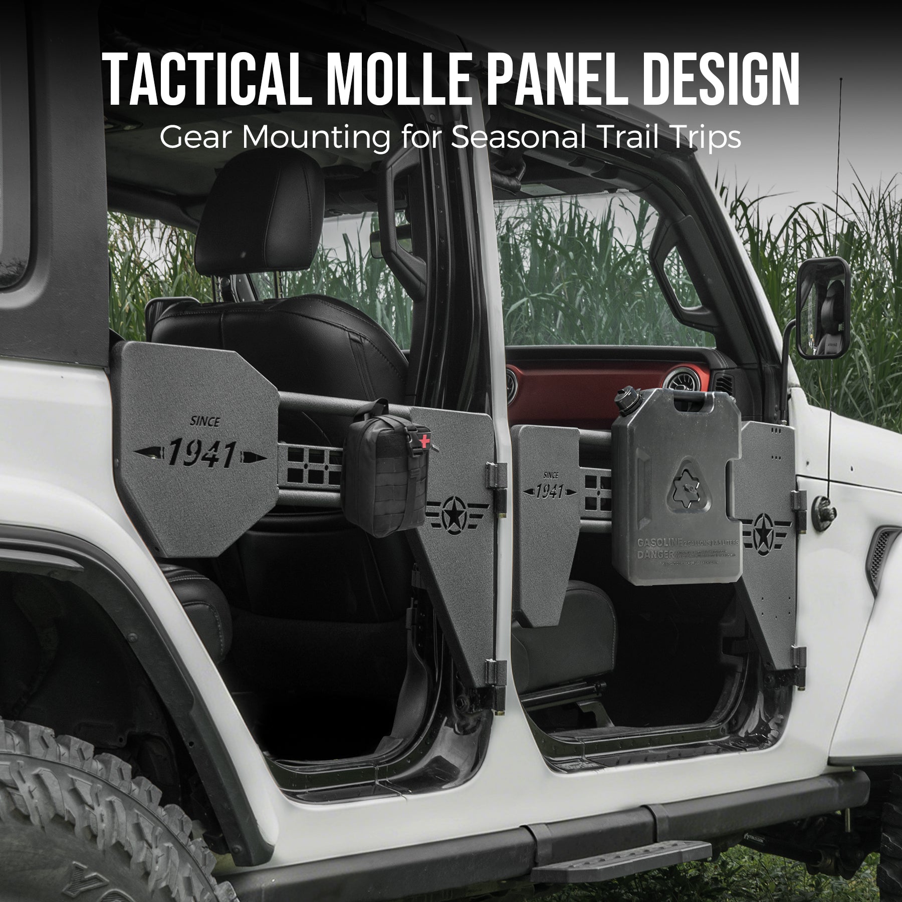 Tube Doors w/ Mirror for 2018-2026 Jeep Wrangler JL JLU Gladiator JT Offroad