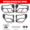 Tube Doors with Side View Mirror for 2018-2024 Jeep Wrangler JL