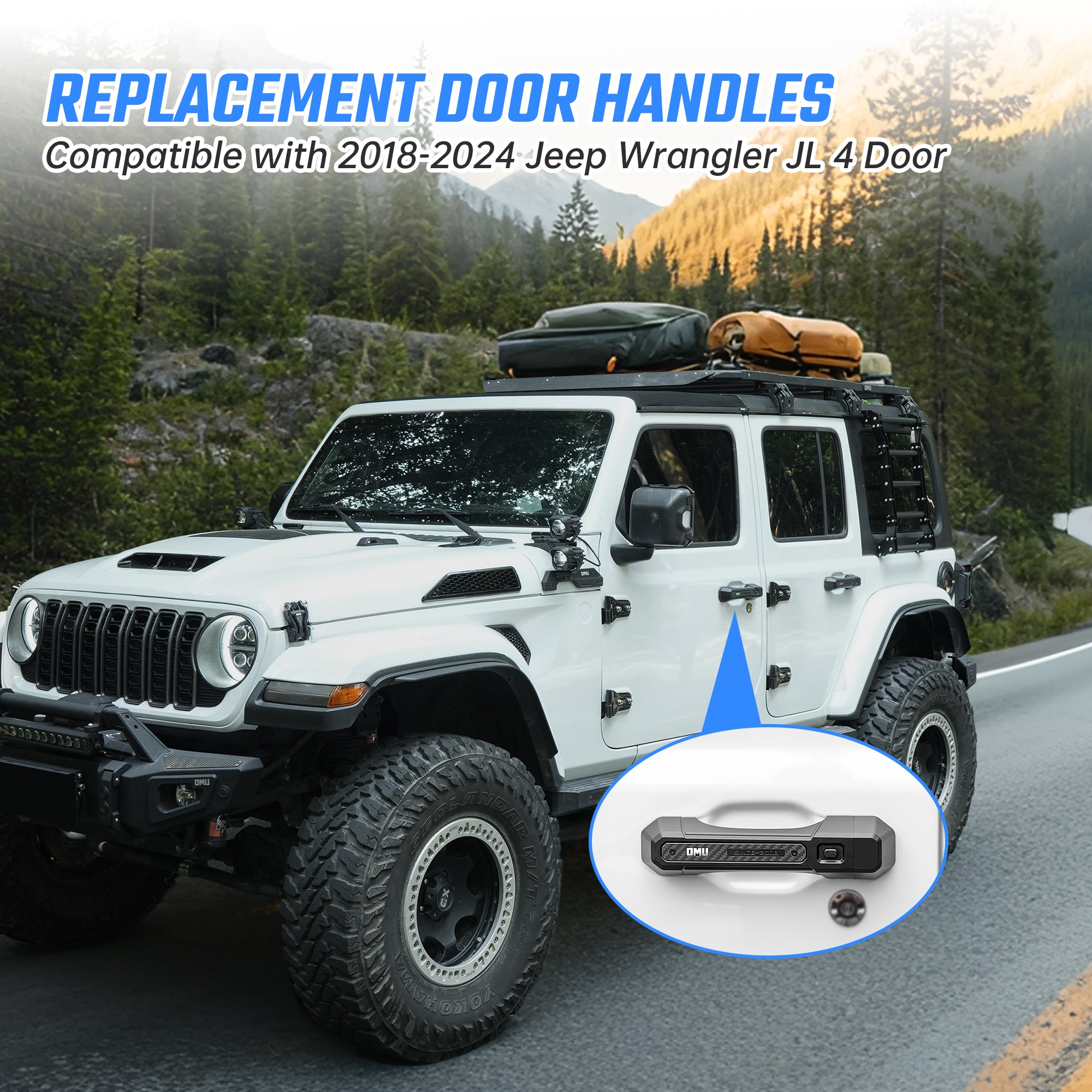 Door Handle Cover For Jeep Wrangler JL 2018+ 4 Doors 5 pcs