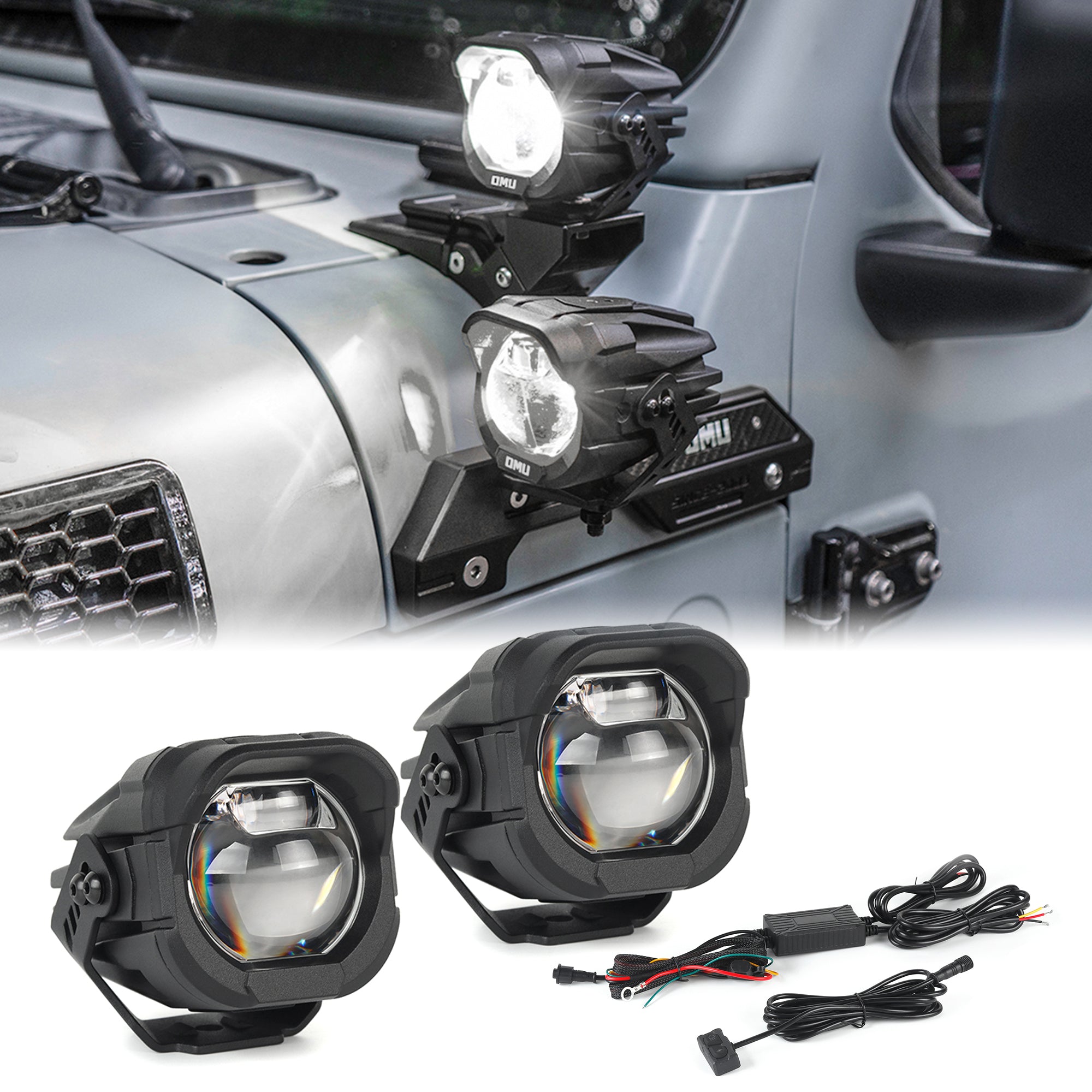 A-Pillar Spotlight Compatible with Trucks Jeep Ford etc ATV Motorcycle