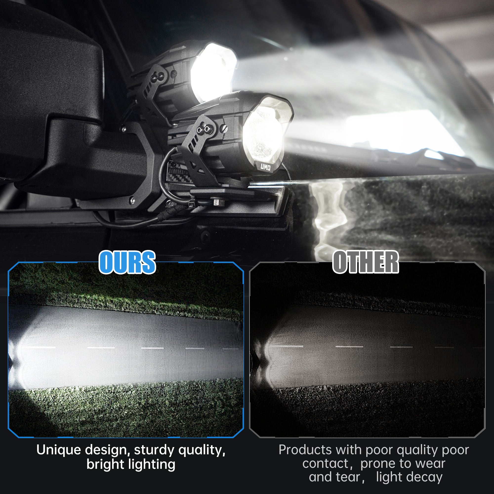 A-Pillar Spotlight Compatible with Trucks Jeep Ford etc ATV Motorcycle
