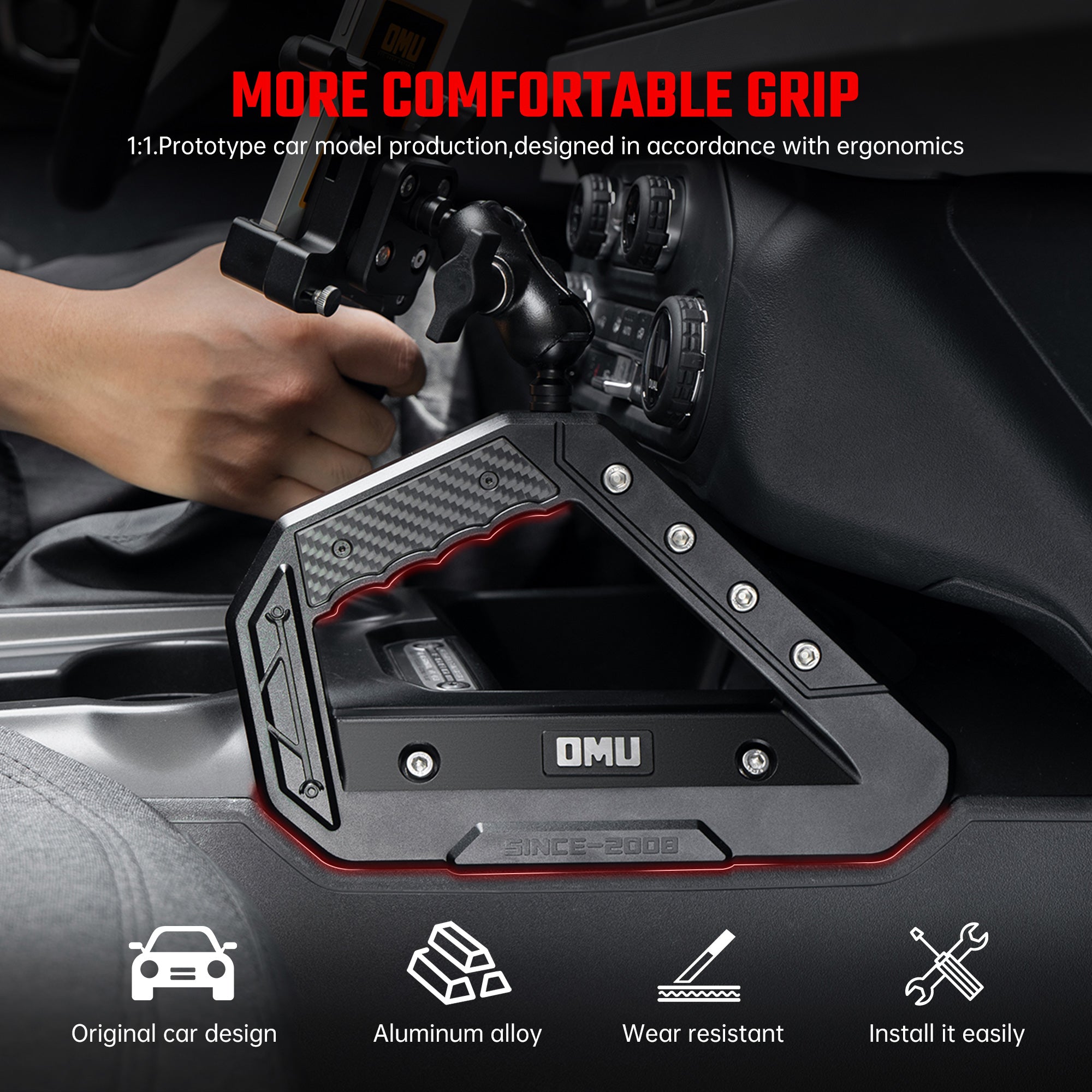 Center Console Grab Handle With Phone Holder For Ford Bronco 2021+