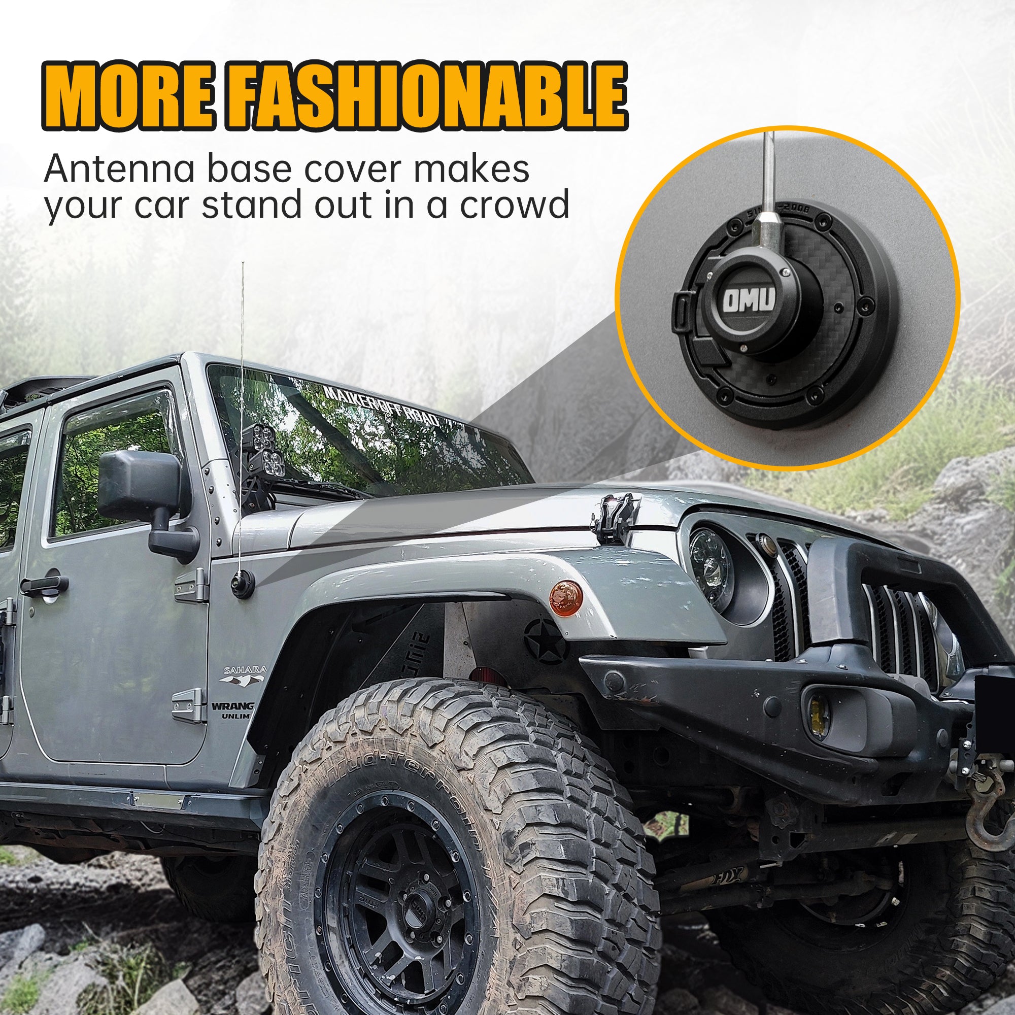 Antenna Base Cover For Jeep Wrangler 2007+ Jeep Gladiator2020+