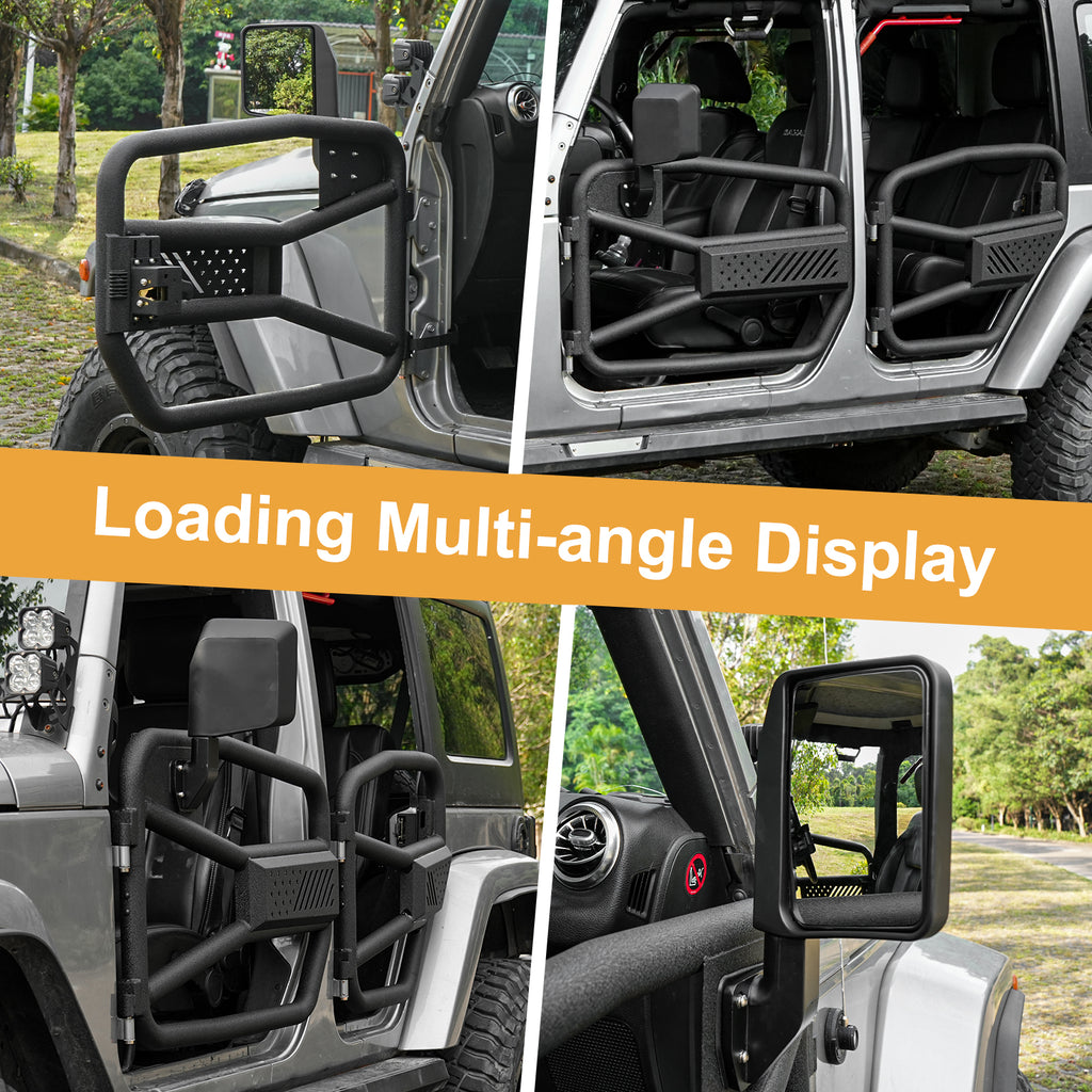 Tubular Doors with Mirror for 2007-2017 Jeep Wrangler JK 4 Door